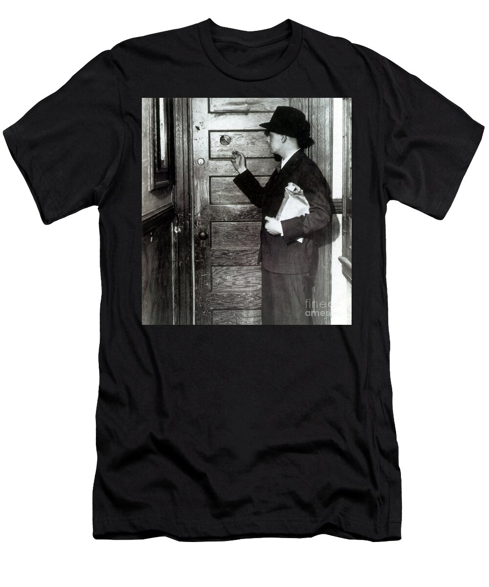 Government T-Shirt featuring the photograph Prohibition, Speakeasy Peephole, 1930s by Science Source