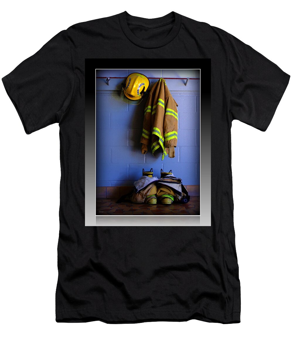 Fireman T-Shirt featuring the photograph Protect and Serve by Farol Tomson