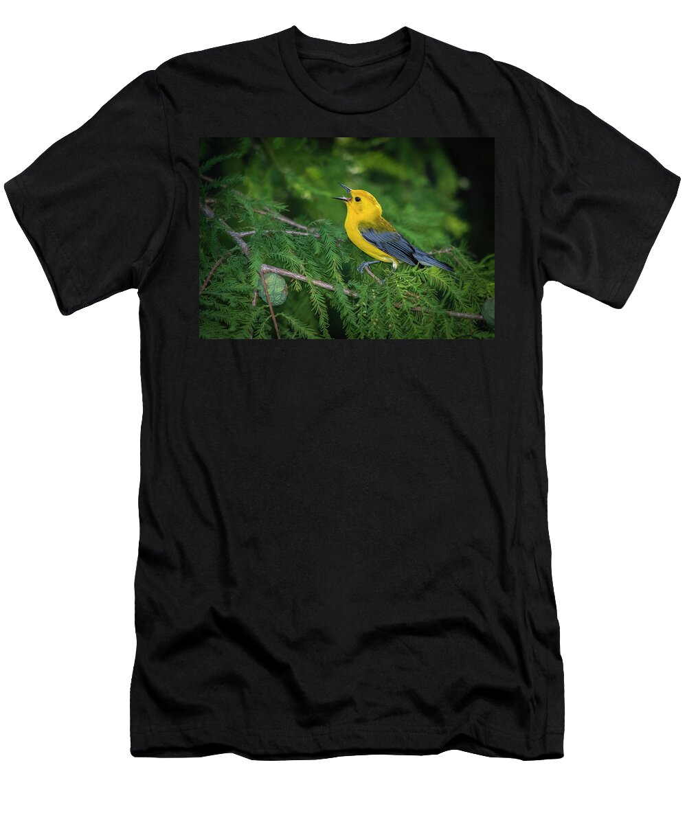 Nature T-Shirt featuring the photograph Prothonatory Warbler 9809 by Donald Brown
