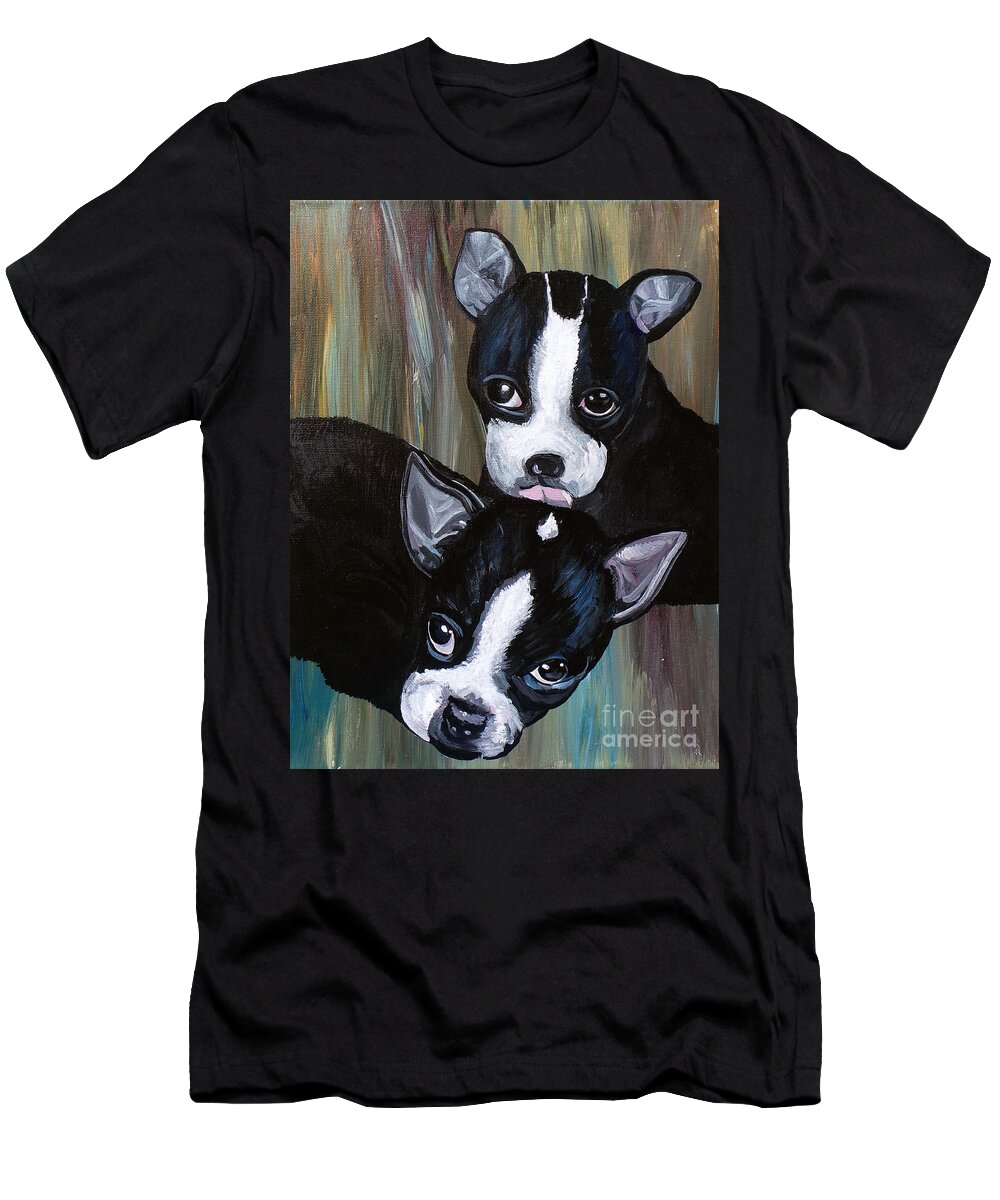 Puppies T-Shirt featuring the painting Puppy Love by Deb Arndt