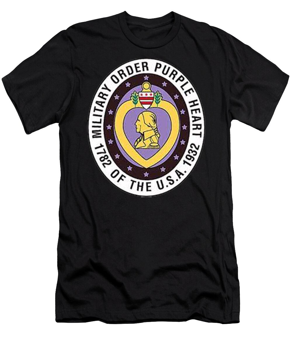  T-Shirt featuring the painting Purple Heart 5 T-shirt by Herb Strobino