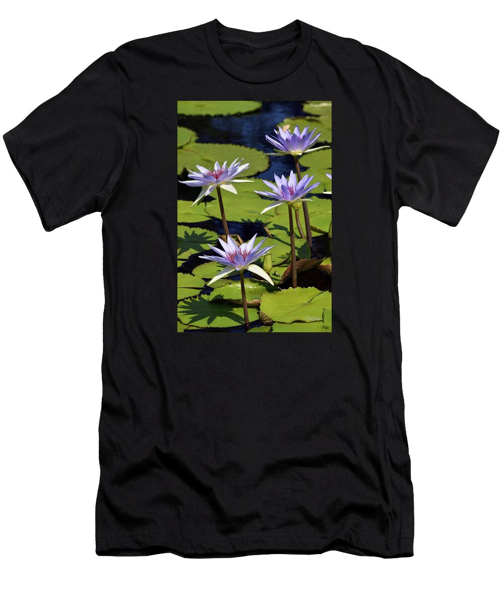 Lily T-Shirt featuring the photograph Purple Sparks by Deborah Crew-Johnson