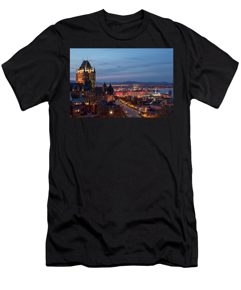 Fairmont T-Shirt featuring the photograph Quebec City Lights by Eunice Gibb