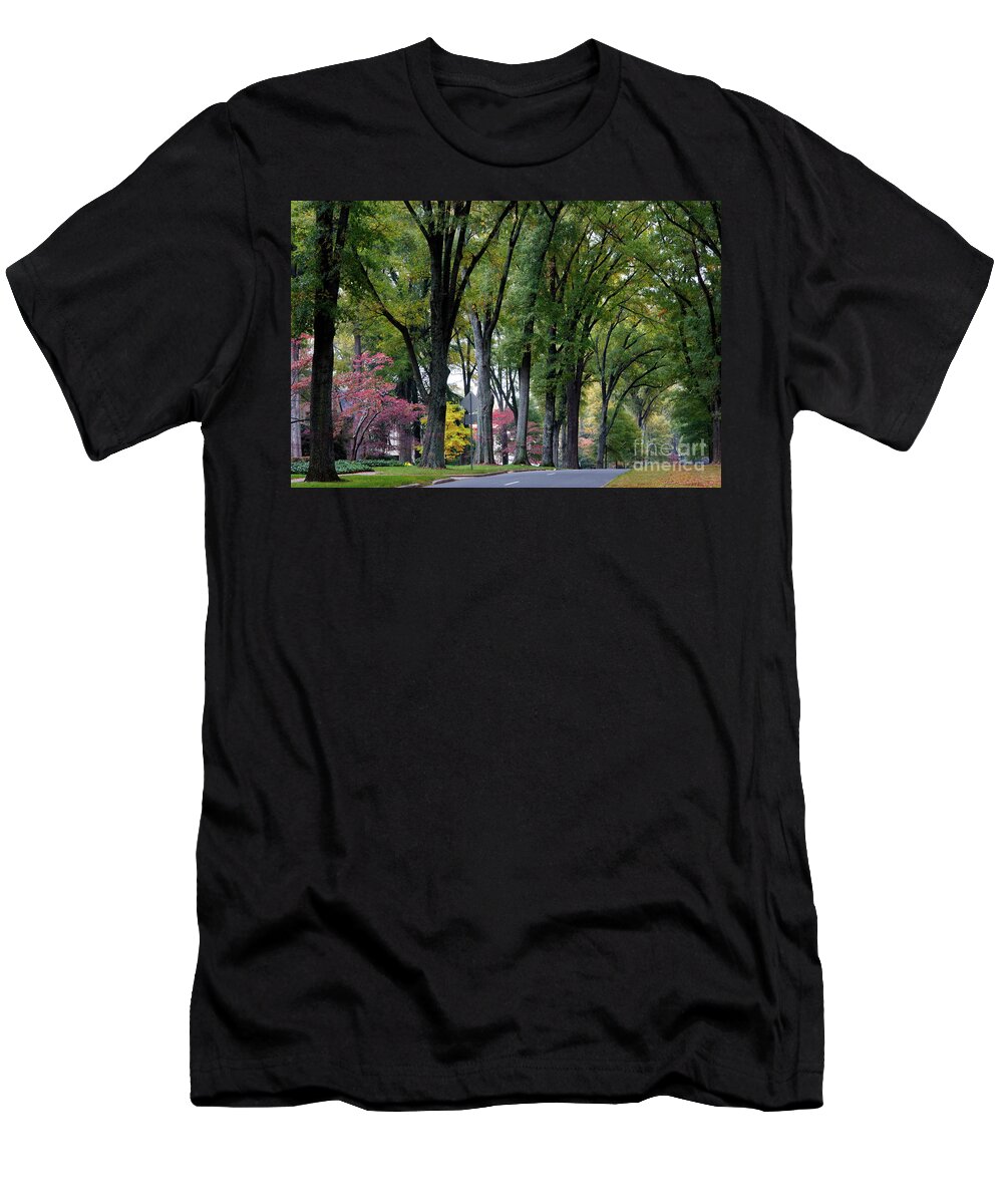 Queens Road West T-Shirt featuring the photograph Queens Road West in the Fall by Jill Lang