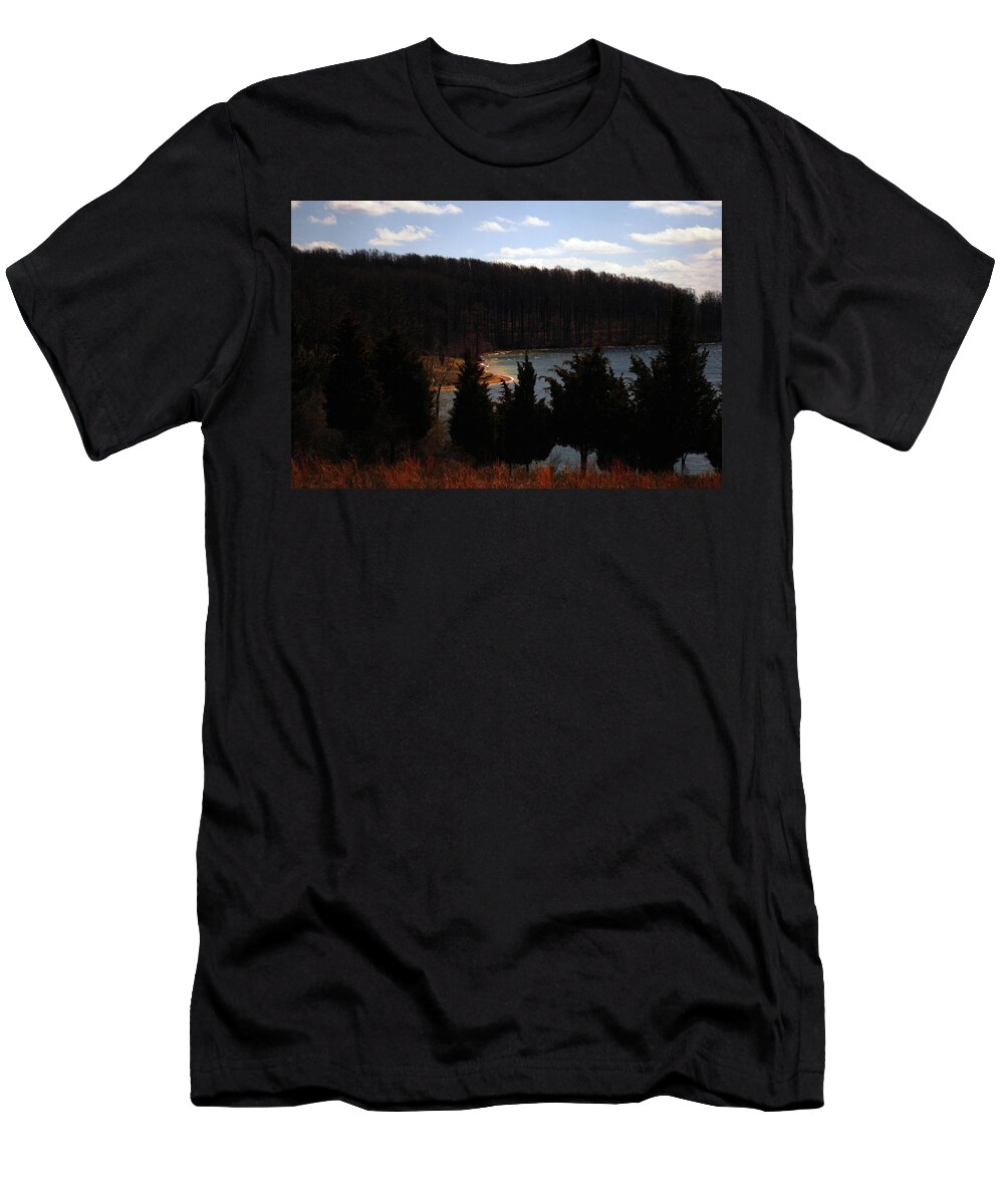 Landscape T-Shirt featuring the photograph Quiet Shoreline by Lori Tambakis