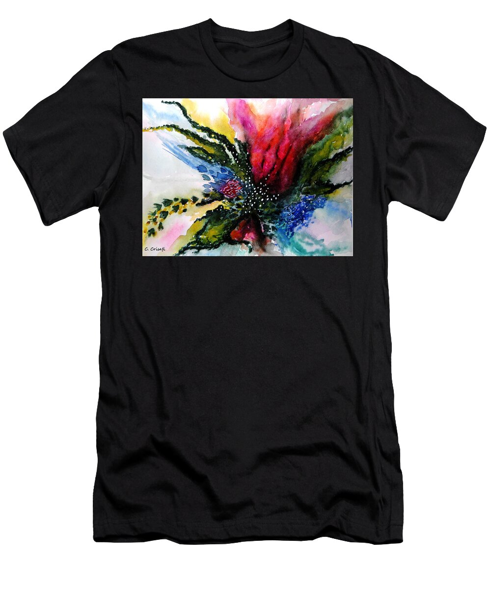 Watercolor T-Shirt featuring the painting Rare Beauty by Carol Crisafi