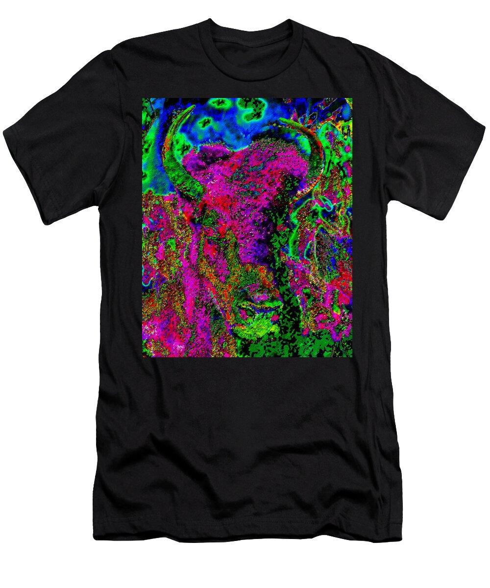 Art T-Shirt featuring the painting Red Clouds great vision by David Lee Thompson