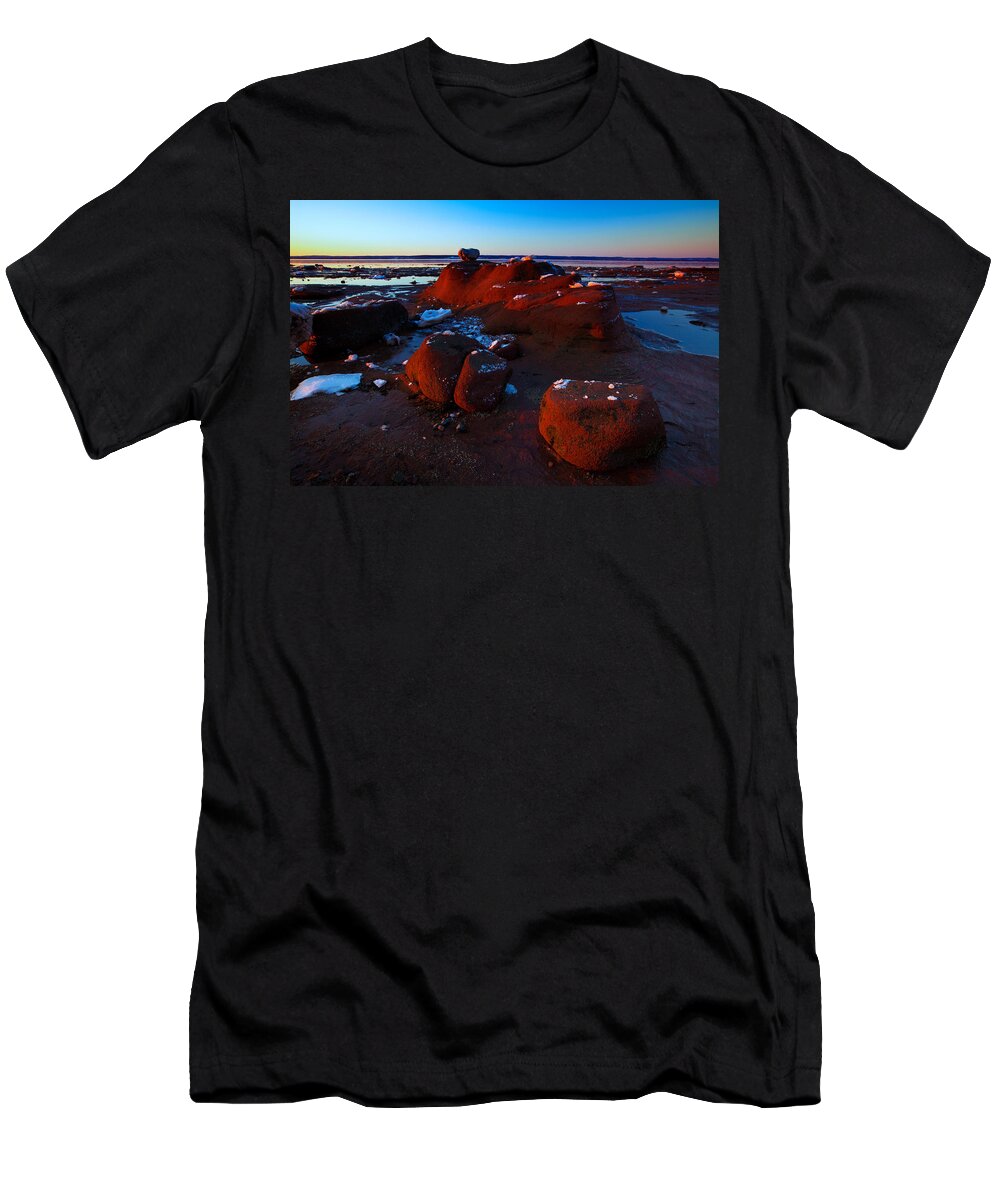 Coastline T-Shirt featuring the photograph Red Sandstone At Low Tide by Irwin Barrett