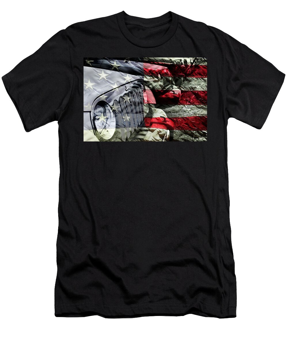 Jeep T-Shirt featuring the photograph Red White and Jeep by Luke Moore