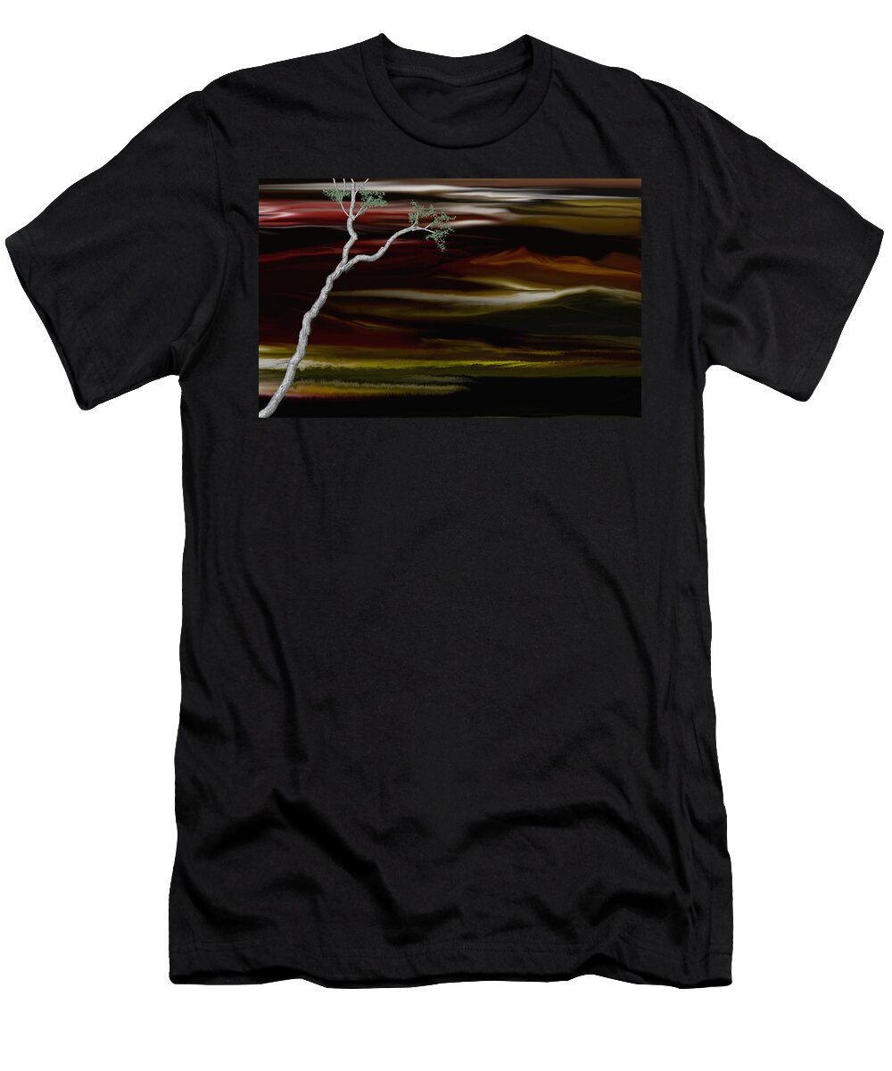 Digital Landscape T-Shirt featuring the digital art Redscape by David Lane