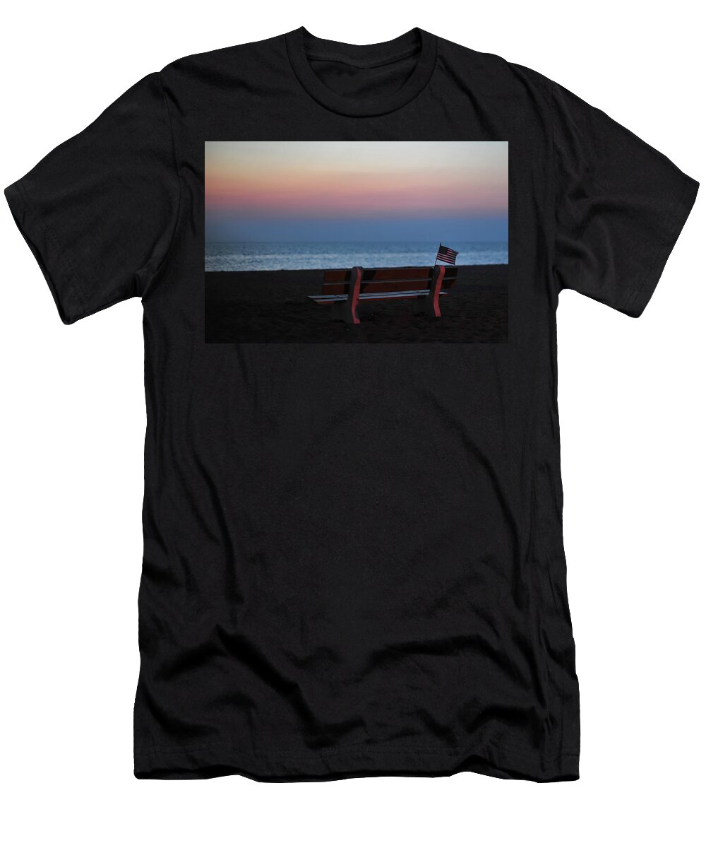 Reflect T-Shirt featuring the photograph Reflect, Remember, Honor and Be Thankful by Terry DeLuco