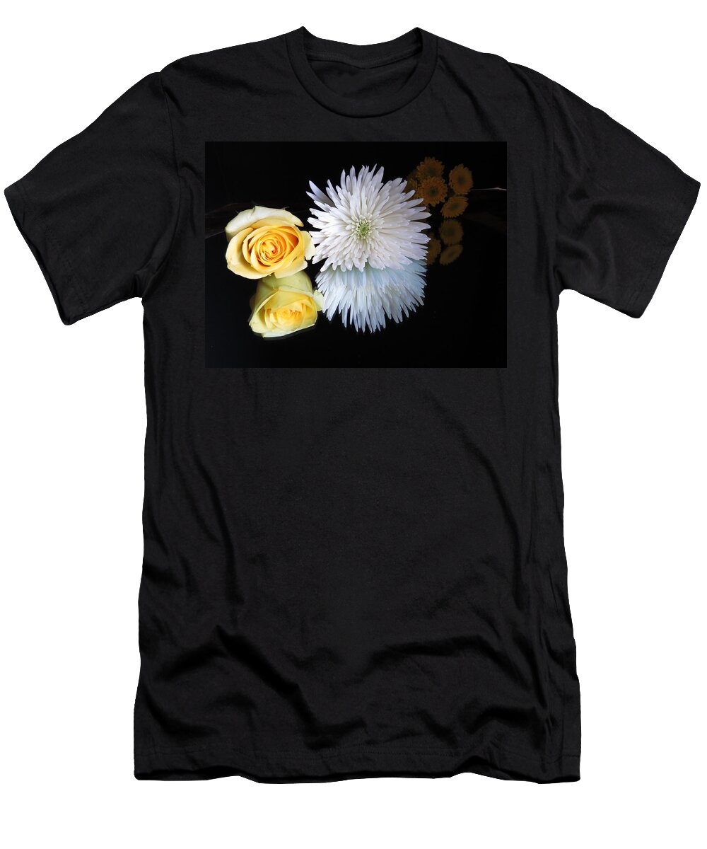 Flowers T-Shirt featuring the digital art reflected Flowers by Kathleen Illes