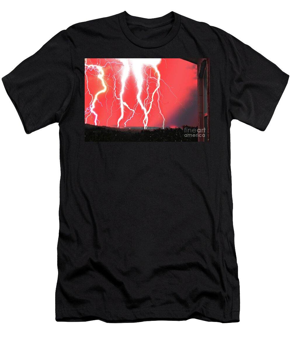 Michael Tidwell Photography T-Shirt featuring the photograph Lightning Apocalypse by Michael Tidwell