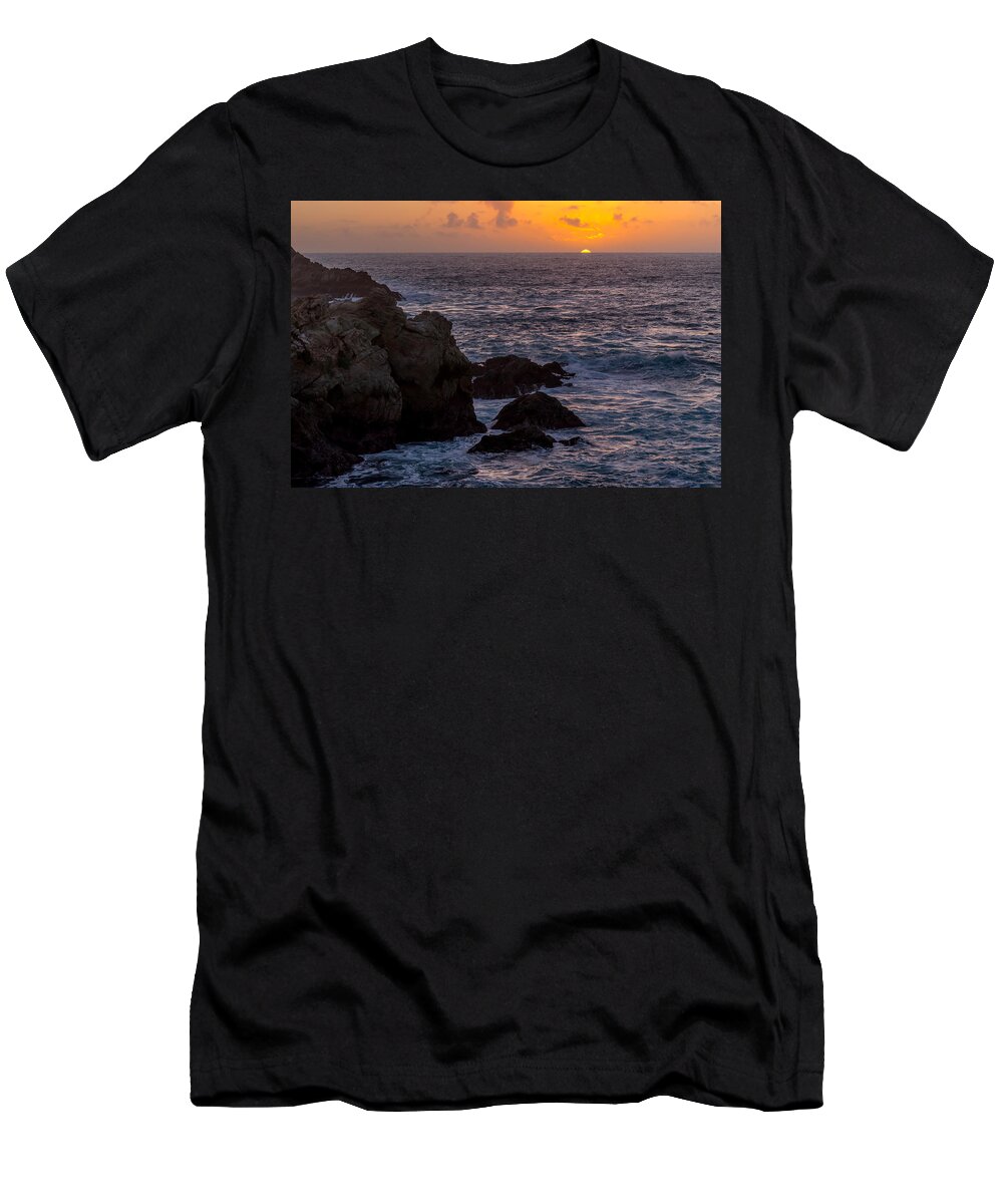 Point Lobos T-Shirt featuring the photograph Rocky Coast Sunset by Derek Dean