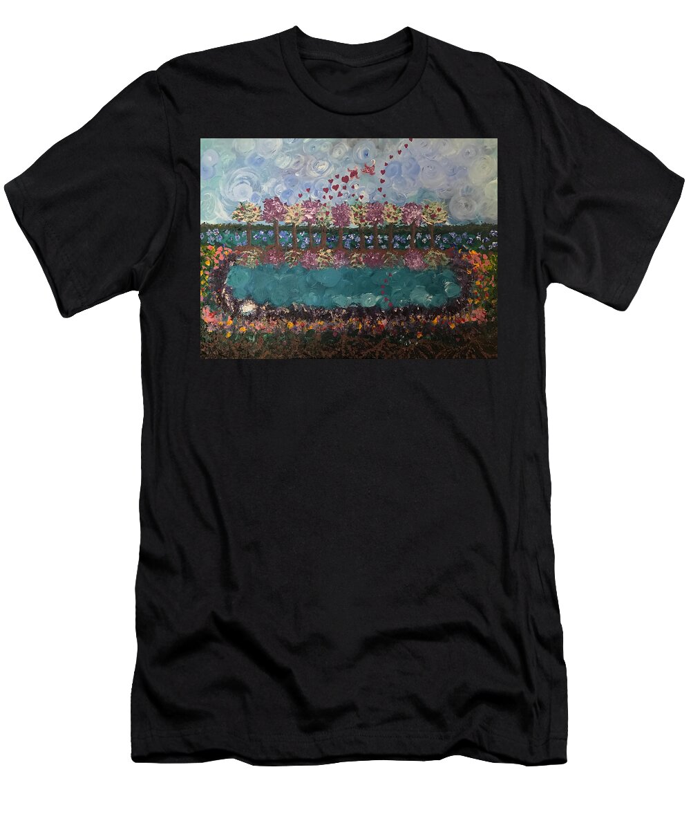 Acrylic T-Shirt featuring the painting Roots and Wings by Annette Hadley