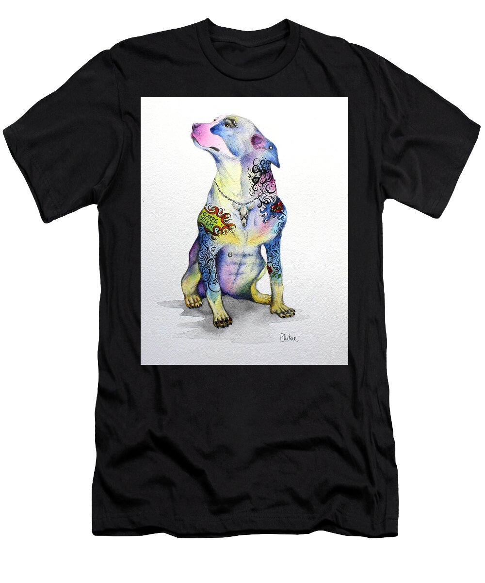 Rottweiler Art T-Shirt featuring the painting Rottweiler Rebel by Patricia Lintner