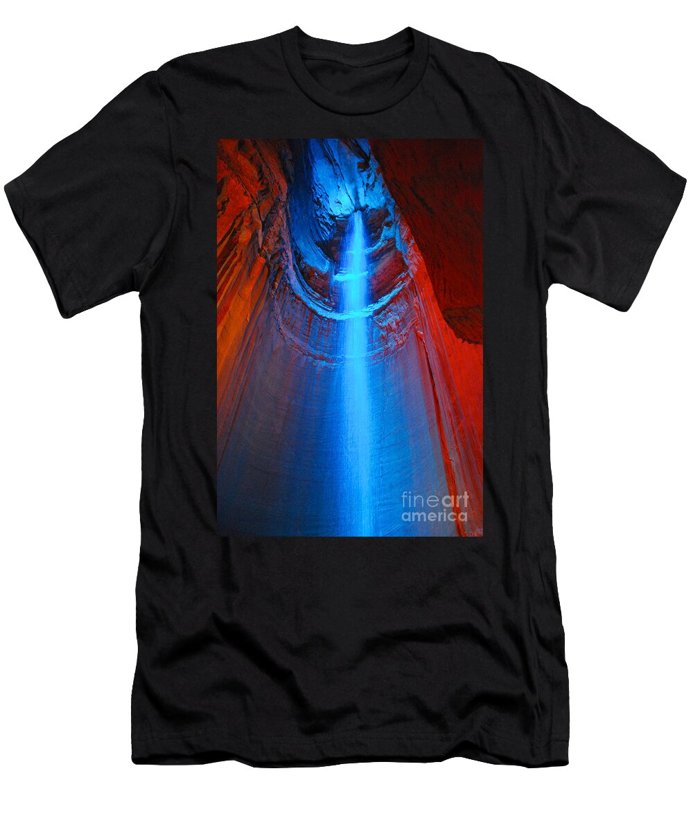 Ruby Falls Waterfall T-Shirt featuring the photograph Ruby Falls Waterfall 3 by Mark Dodd