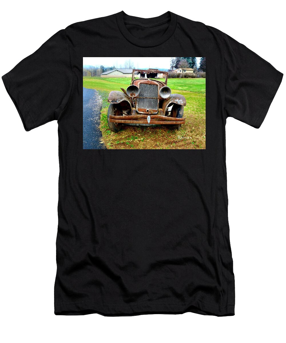 Autos T-Shirt featuring the photograph Rusty Antique Auto 2 by A L Sadie Reneau