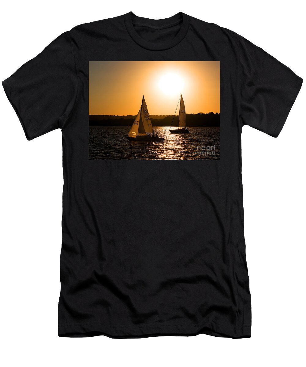 Sailing T-Shirt featuring the photograph Sailing Home At Twilight by Barbara McMahon