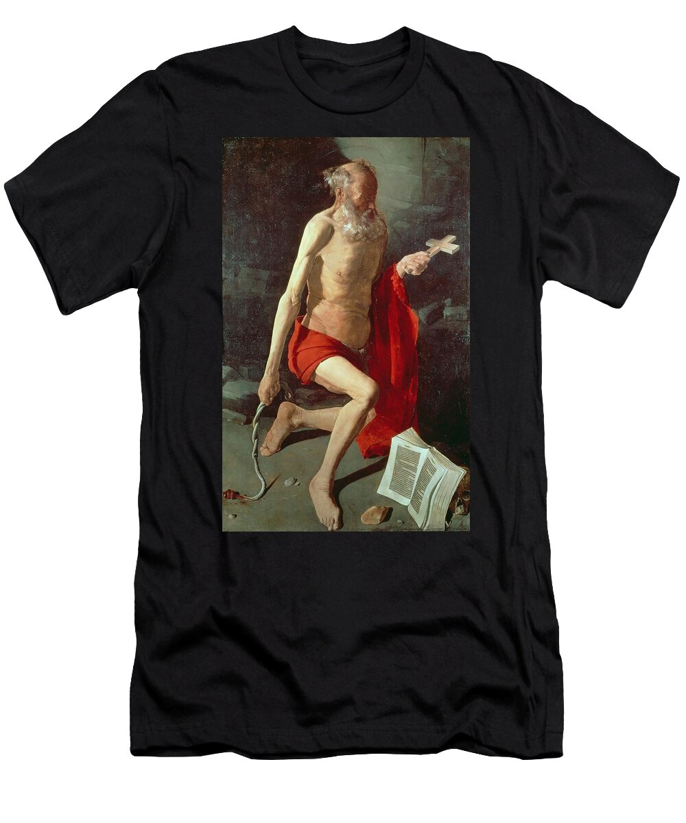 Jerome T-Shirt featuring the painting Saint Jerome by Georges de la Tour
