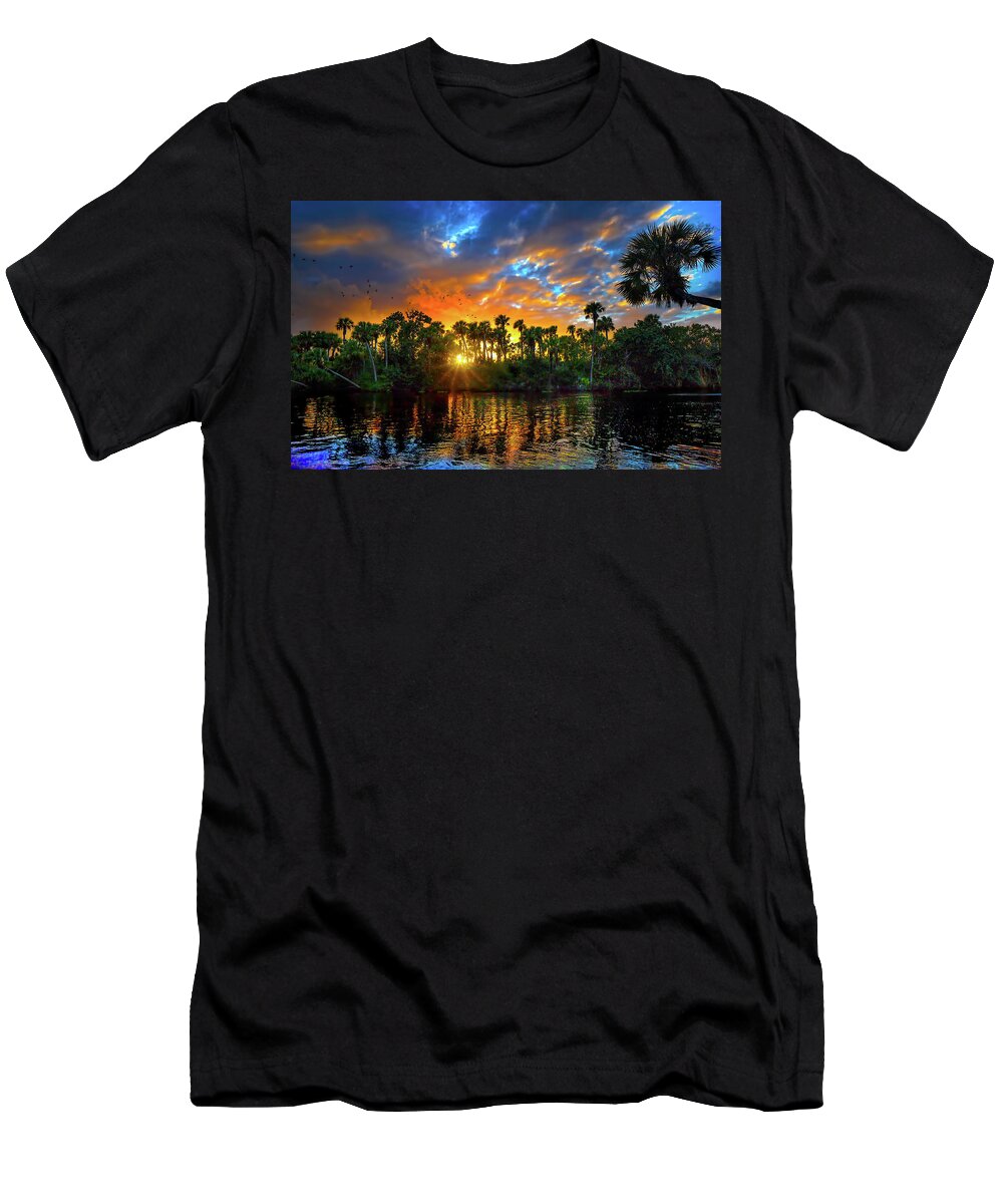 Saint Lucie River T-Shirt featuring the photograph Saint Lucie River Sunset by Mark Andrew Thomas