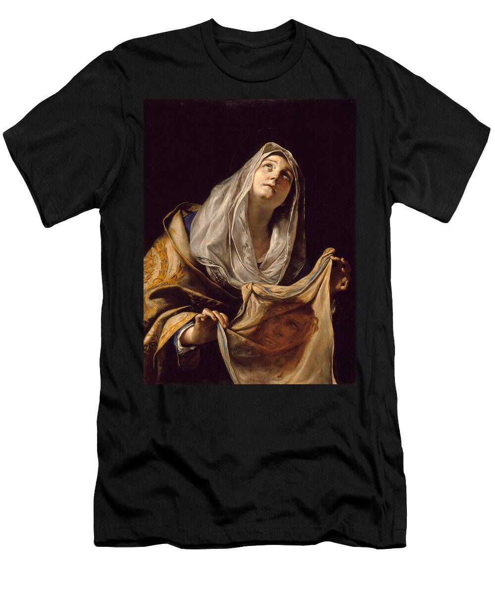 Mattia Preti T-Shirt featuring the painting Saint Veronica with the Veil by Mattia Preti