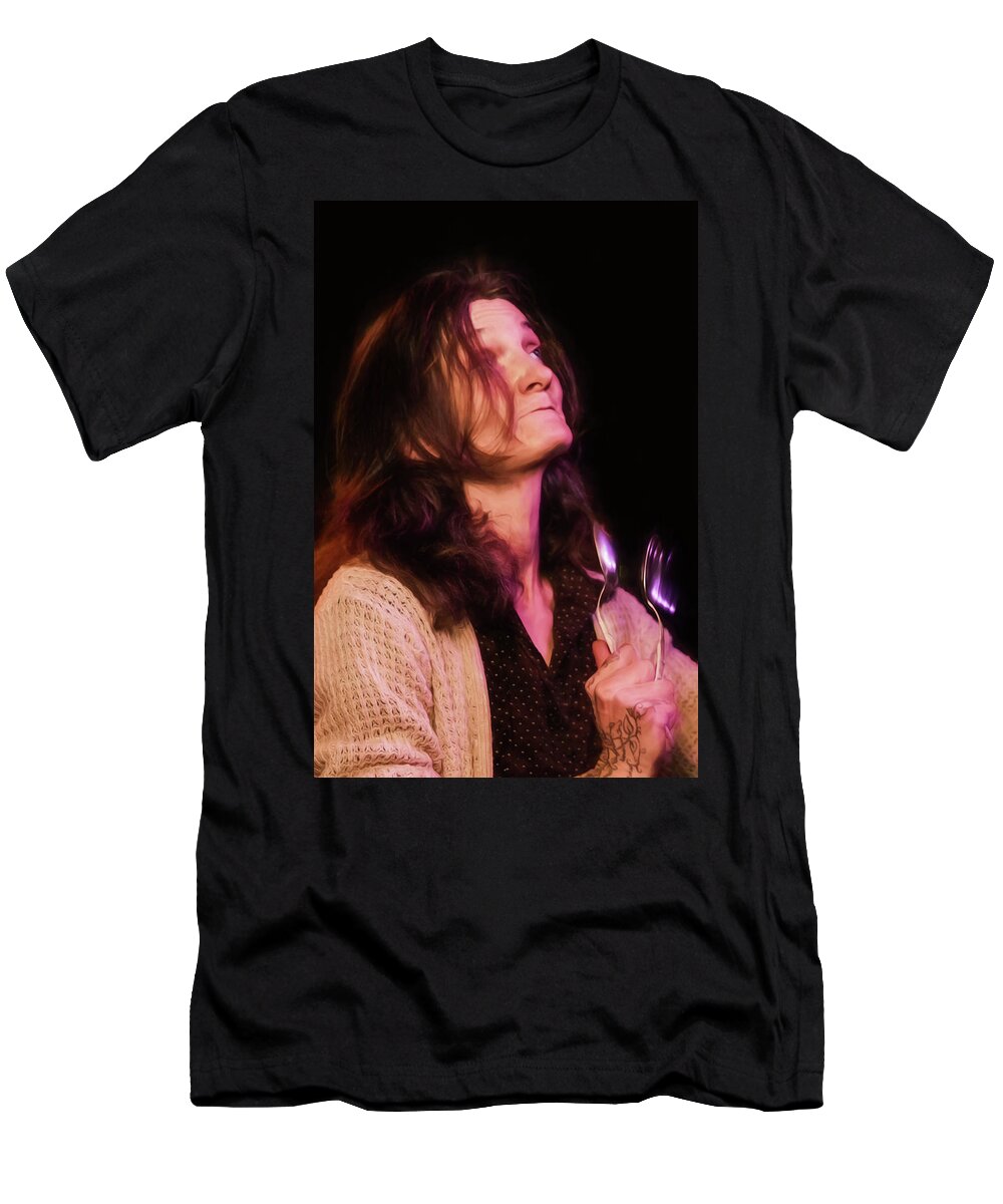 Buskers T-Shirt featuring the photograph Salvation in Steel by John Haldane