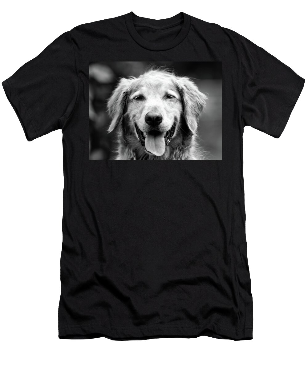 Dog T-Shirt featuring the photograph Sam Smiling by Julie Niemela