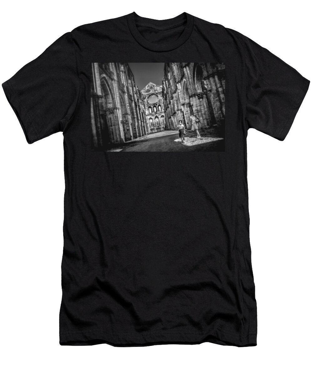 Abbey T-Shirt featuring the photograph San Galgano - Tuscany by Luca Lorenzelli
