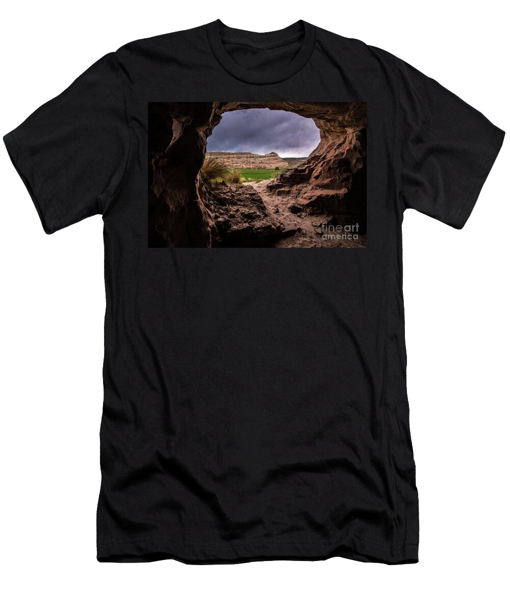Moab T-Shirt featuring the photograph Sandstone Cave in Stormy Weather - Moab - Utah by Gary Whitton
