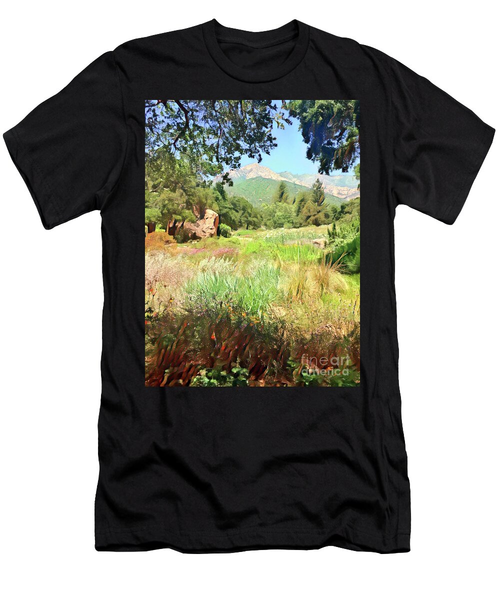 Santa Barbara T-Shirt featuring the digital art Santa Barbara Summer by Jackie MacNair