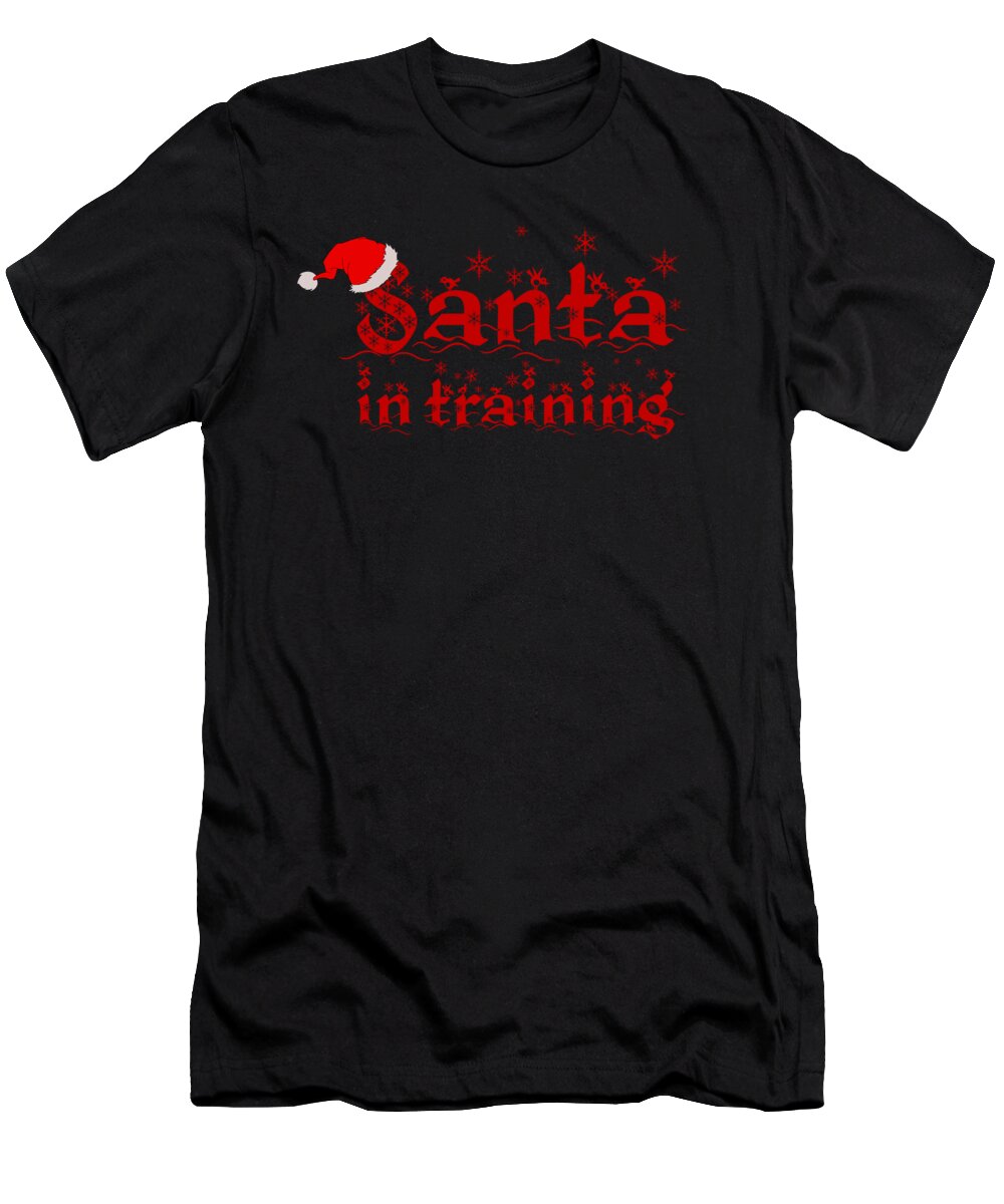 Funny-shirts T-Shirt featuring the digital art Santa In Training Stocking Cap Christmas Elves Santas Helpers by Henry B
