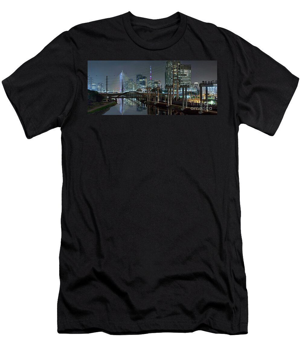 Brooklin T-Shirt featuring the photograph Sao Paulo Bridges - 3 generations together by Carlos Alkmin