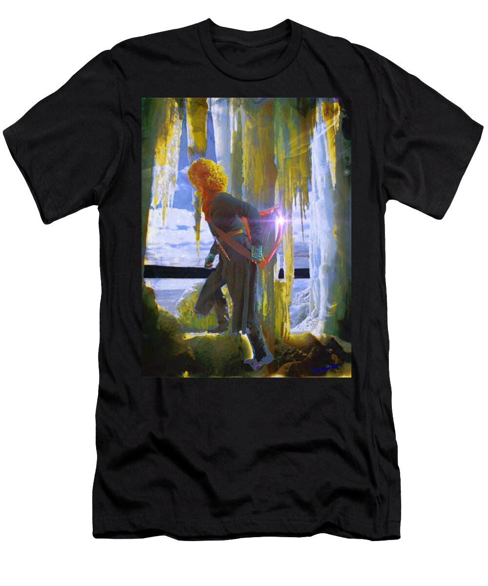 Icicles T-Shirt featuring the photograph Sarkis Passes Through the Ice Curtain by Anastasia Savage Ealy
