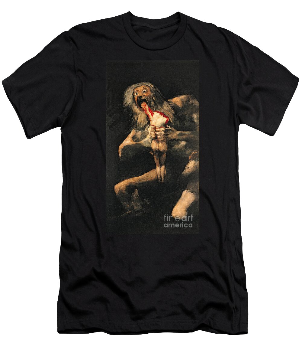 Saturn T-Shirt featuring the painting Saturn Devouring one of his Children by Goya