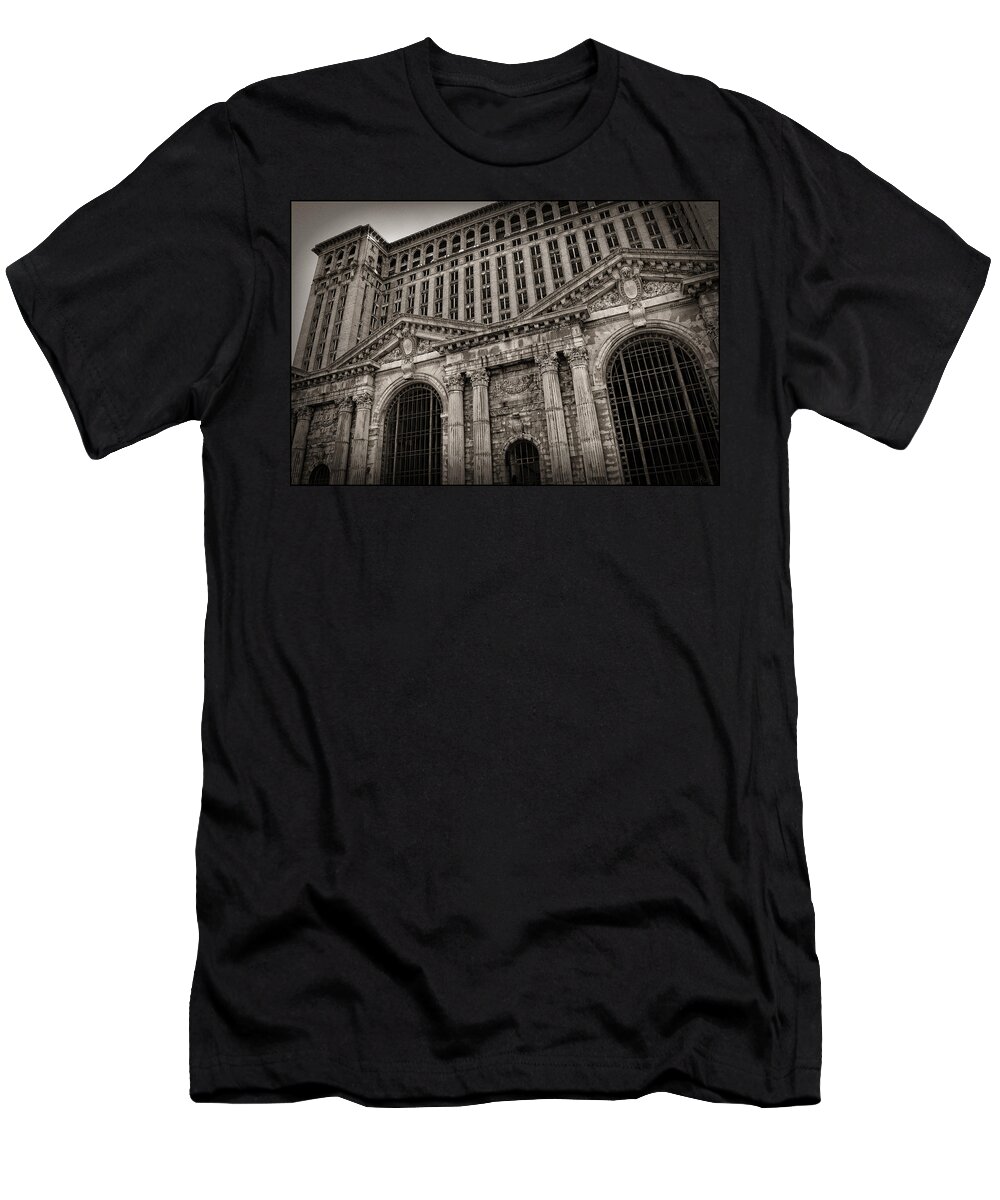 Detroit T-Shirt featuring the photograph SAVE THE DEPOT - Michigan Central Station Corktown - Detroit Michigan by Gordon Dean II