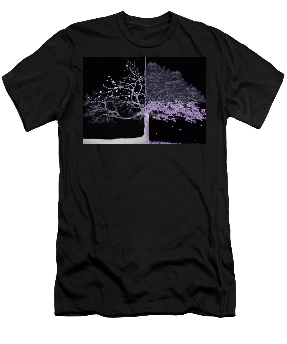 Tree T-Shirt featuring the painting Seasons of Change by Gray Artus