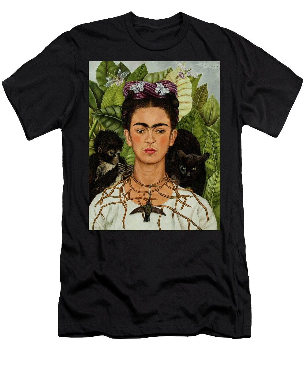 Self-portrait With Thorn Necklace And Hummingbird T-Shirt for Sale by ...