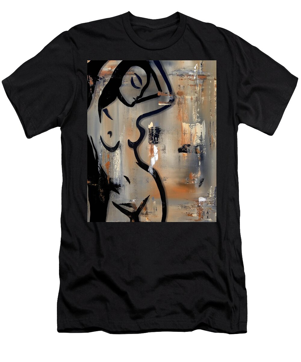 Fidostudio T-Shirt featuring the painting Sensual Movement by Tom Fedro