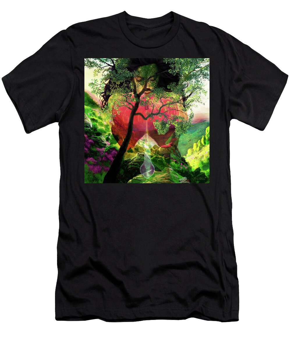 Fine Art T-Shirt featuring the digital art Separation is an Illusion by Torie Tiffany