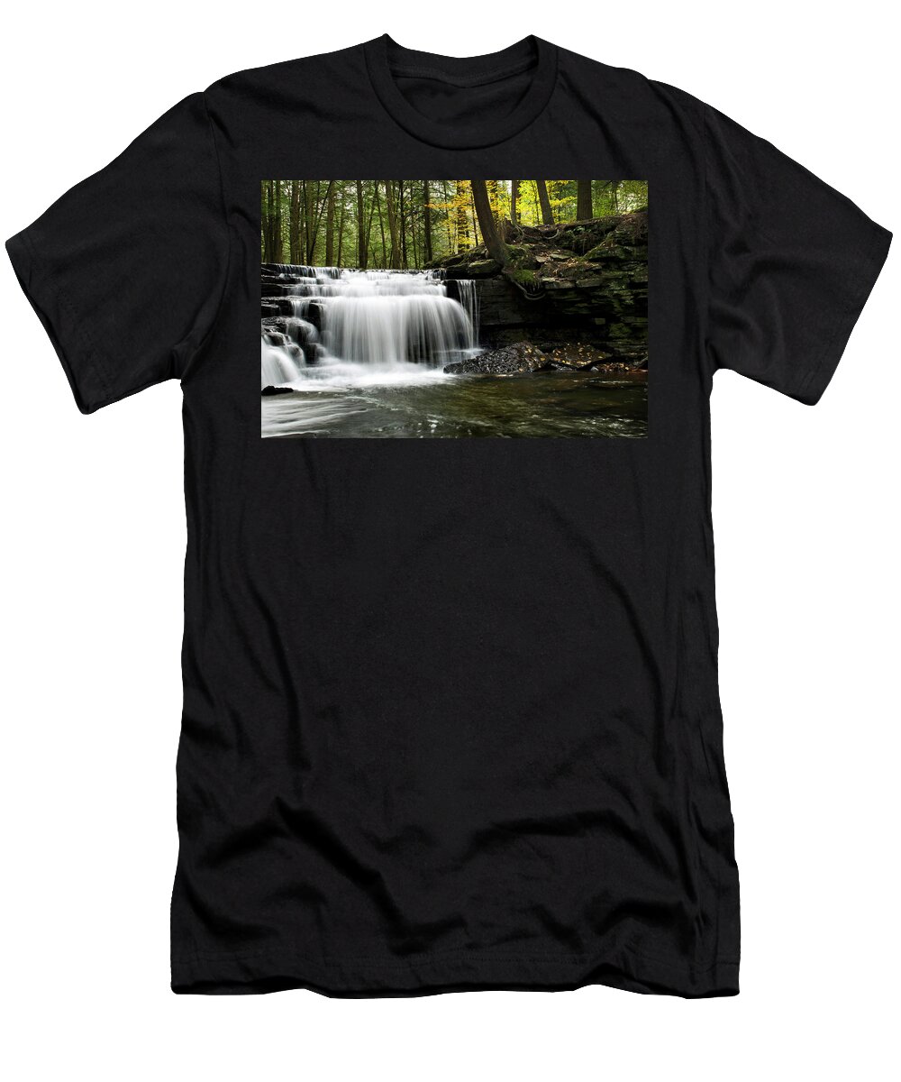 Waterfalls T-Shirt featuring the photograph Serenity Waterfalls Landscape by Christina Rollo