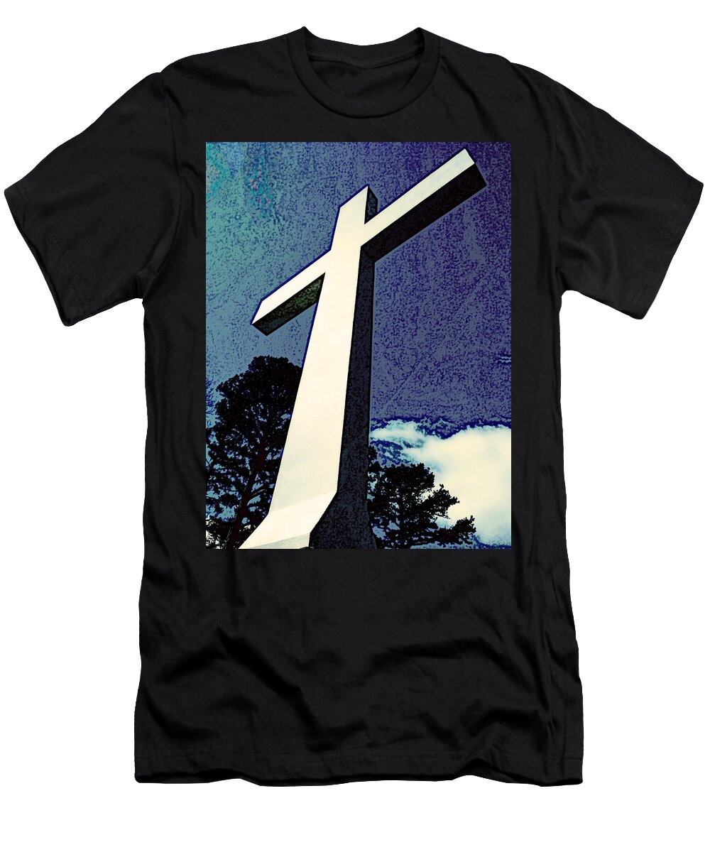 Sewanee T-Shirt featuring the digital art Sewanee Cross by Rod Whyte