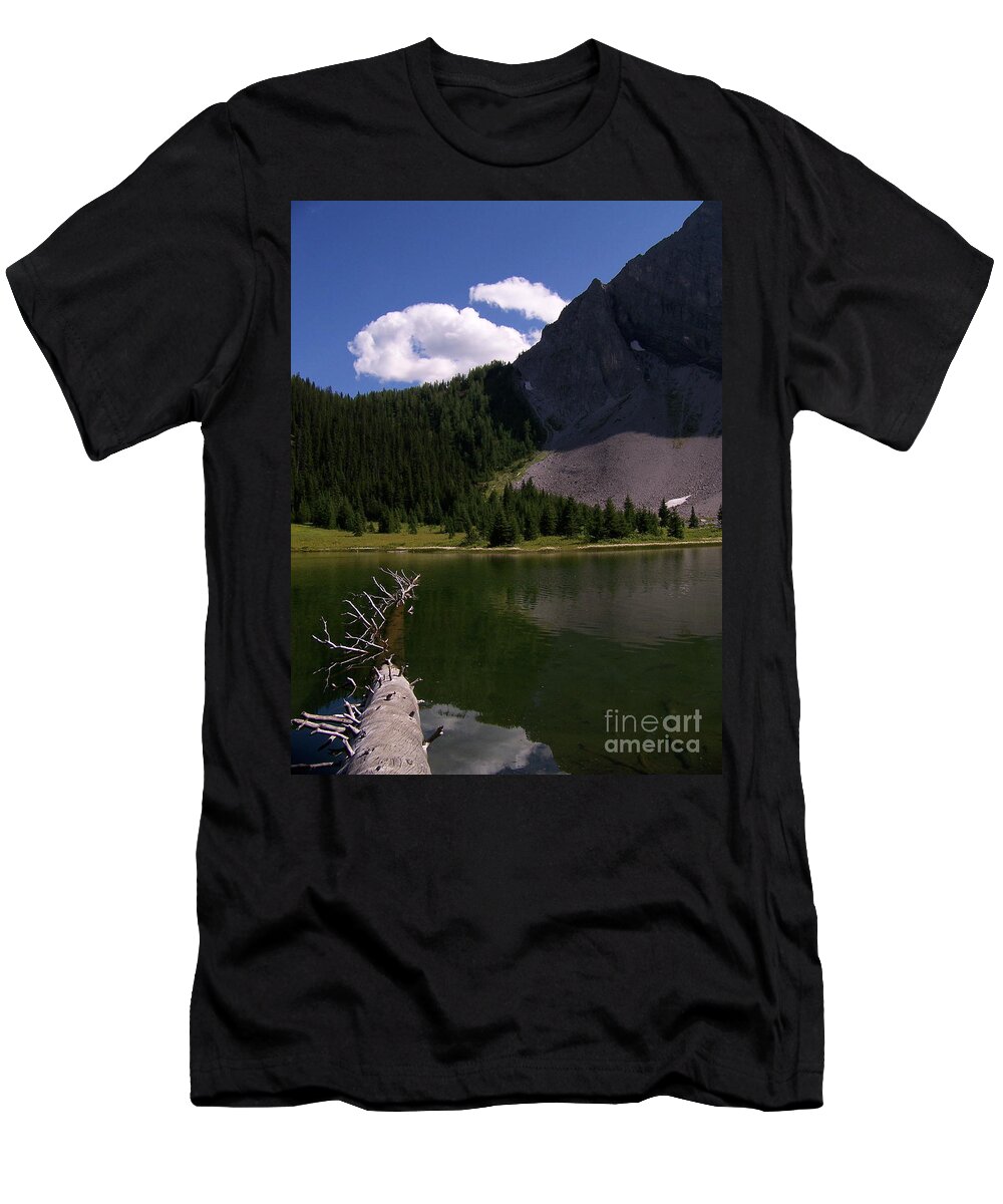 Fallen Tree T-Shirt featuring the photograph Shallow Mountain Lake by Greg Hammond