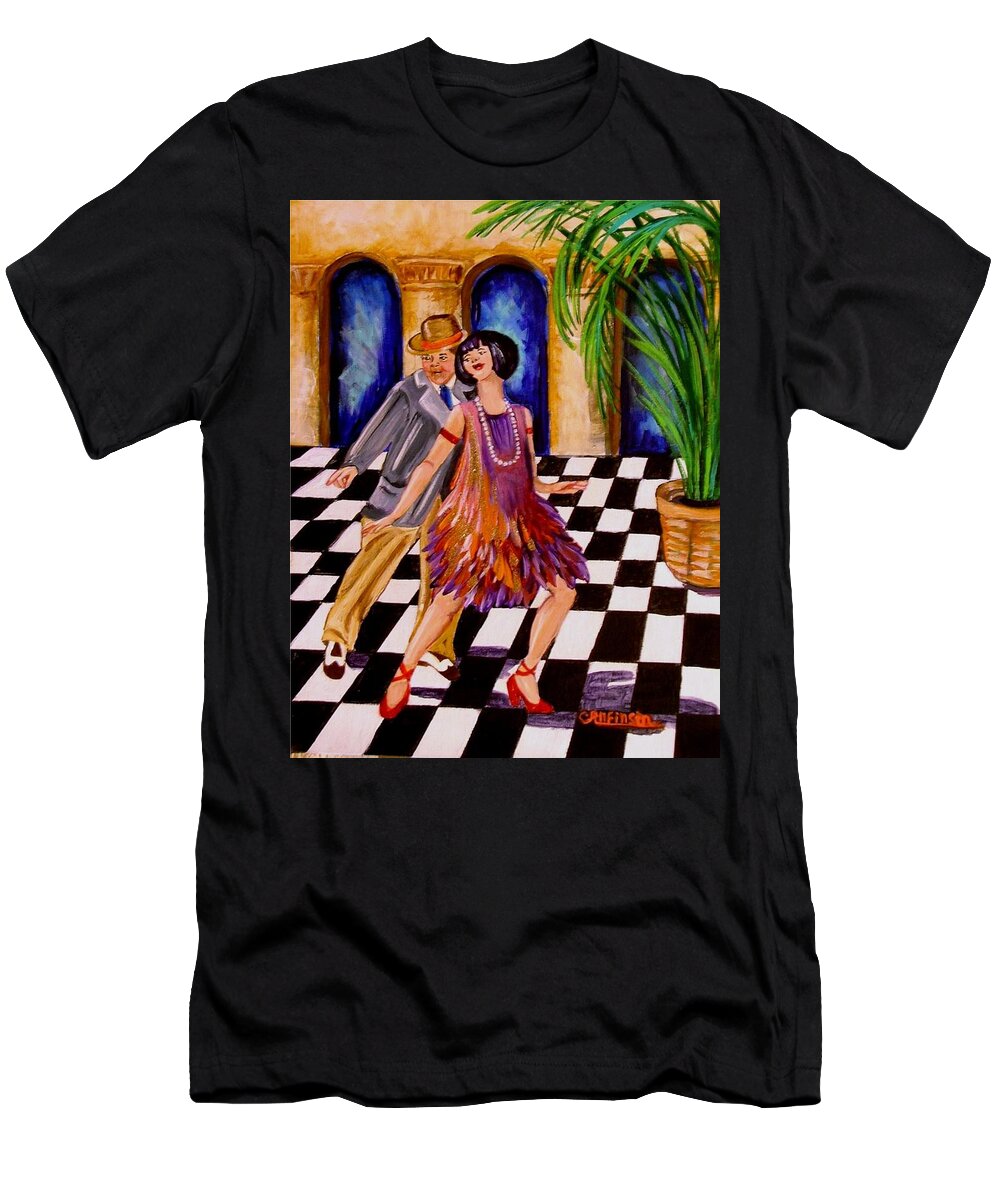 Twenties T-Shirt featuring the painting Shimmy-Shake by Carol Allen Anfinsen