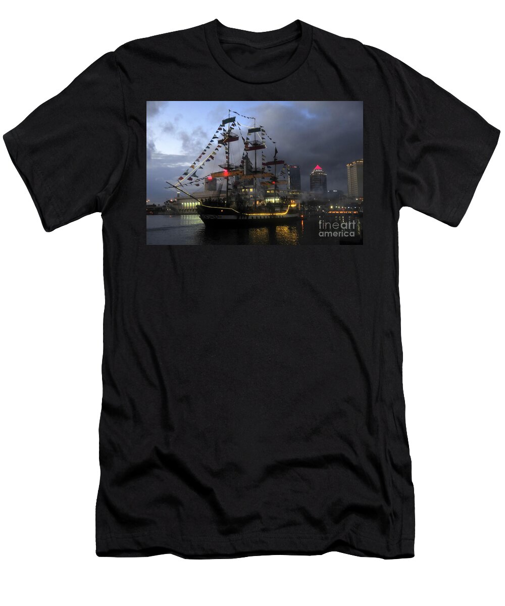 Tampa Bay Florida T-Shirt featuring the photograph Ship in the Bay by David Lee Thompson
