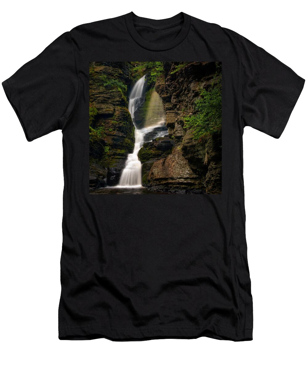 Waterfalls T-Shirt featuring the photograph Shower of Eden by Neil Shapiro