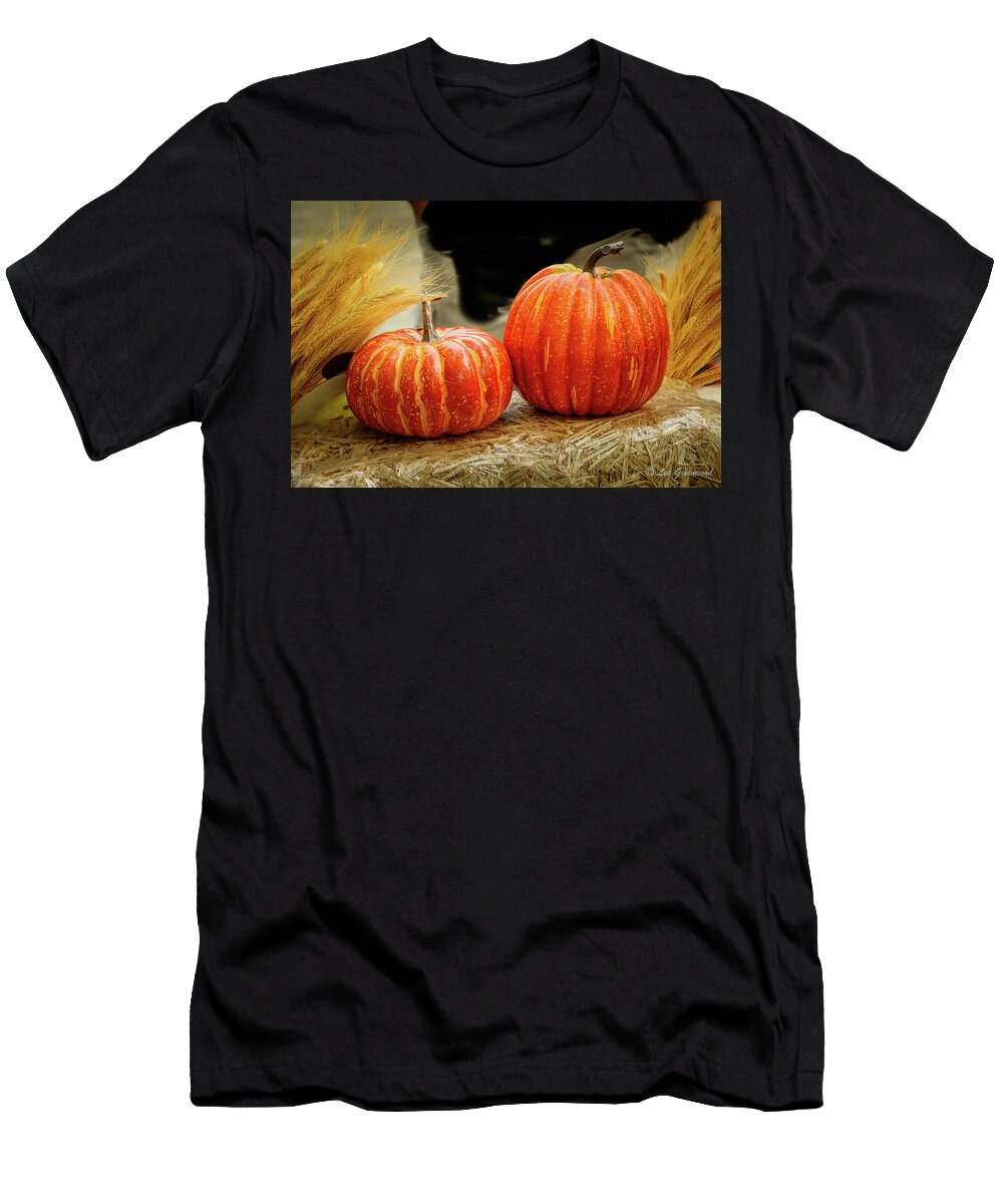 Pumpkin T-Shirt featuring the photograph Siblings Pumpkins by Les Greenwood
