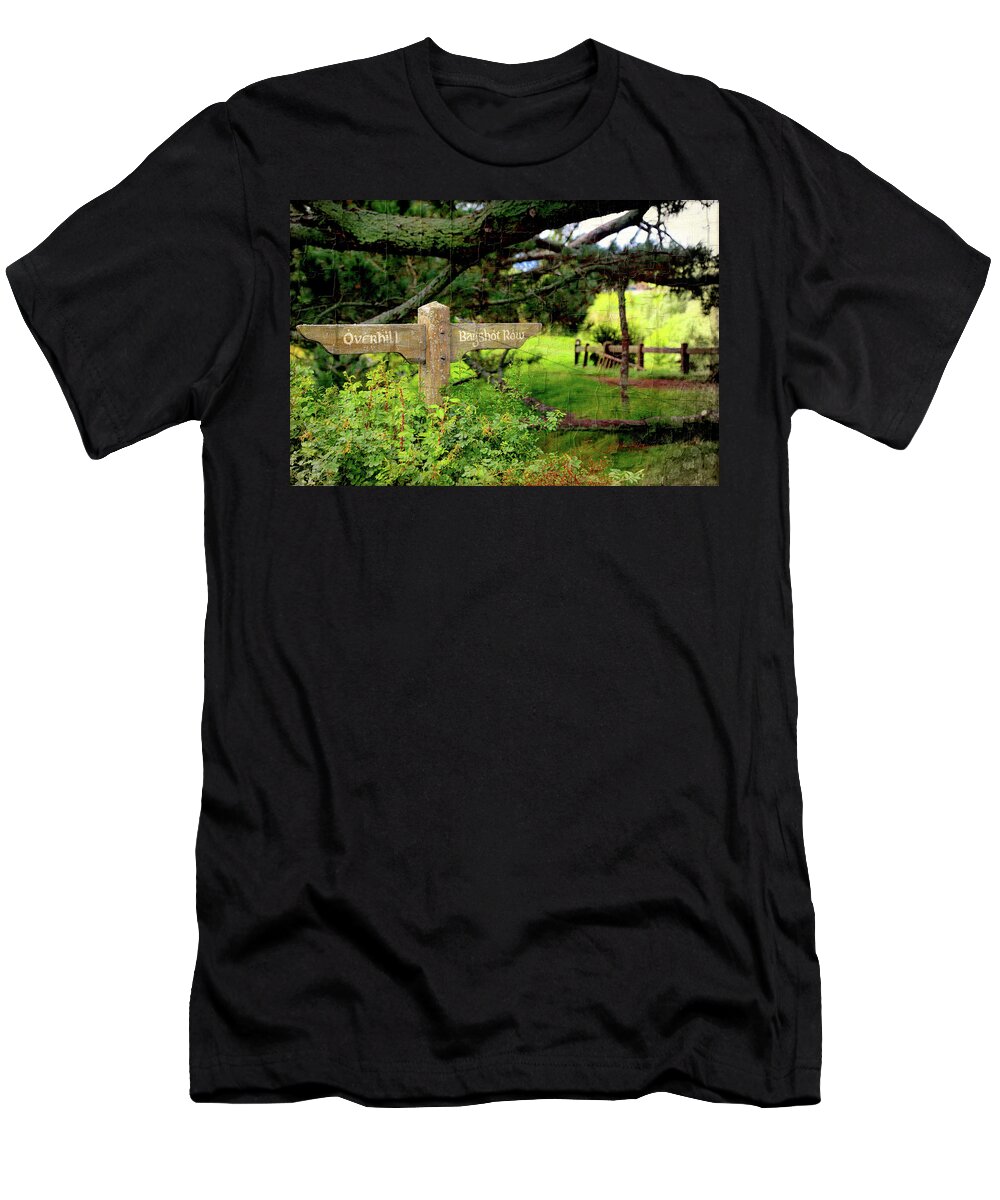Hobbits T-Shirt featuring the photograph Signpost in Hobbiton by Kathryn McBride
