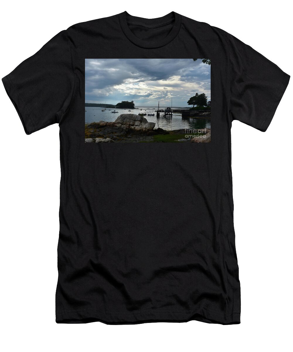 Bustins T-Shirt featuring the photograph Silhouetted Views from Bustin's Island in Maine by DejaVu Designs