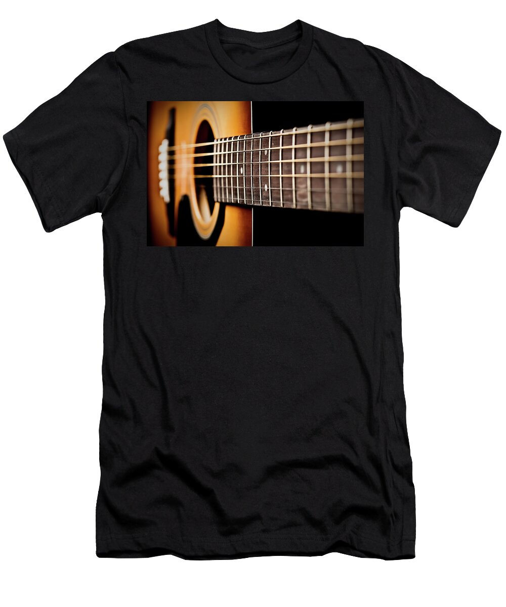 Six String Guitar T-Shirt featuring the photograph Six String Guitar by Onyonet Photo studios